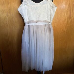 Elegant Cream and White Women's Dress